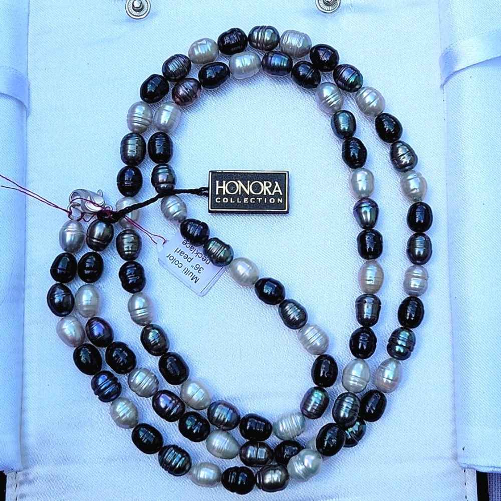 Honora 36" strand of multi color pearls.